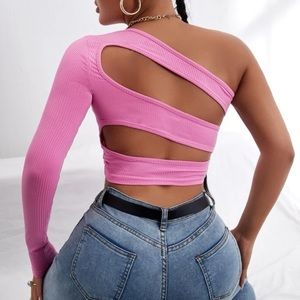pink one sleeve top